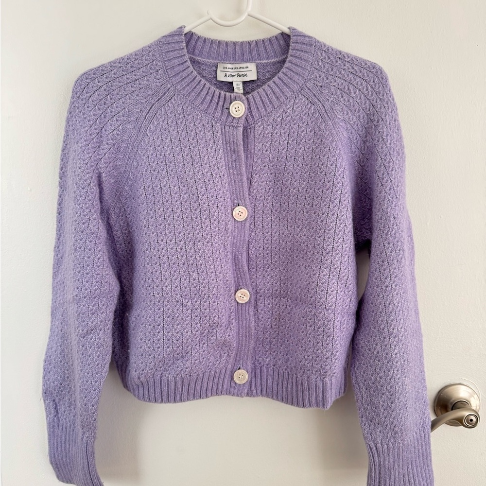 &Other Stories lavender cardigan wool alpaca blend